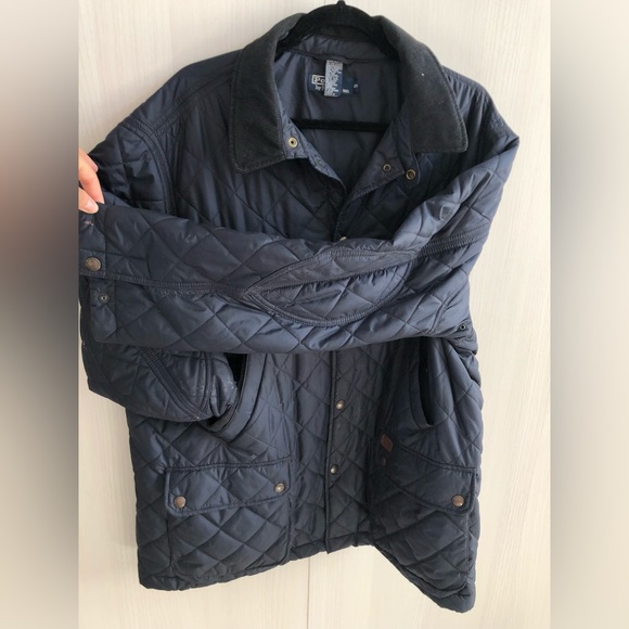 Polo Ralph Lauren Vintage Quilted Navy Jacket Men’s XL - Picture 10 of 16